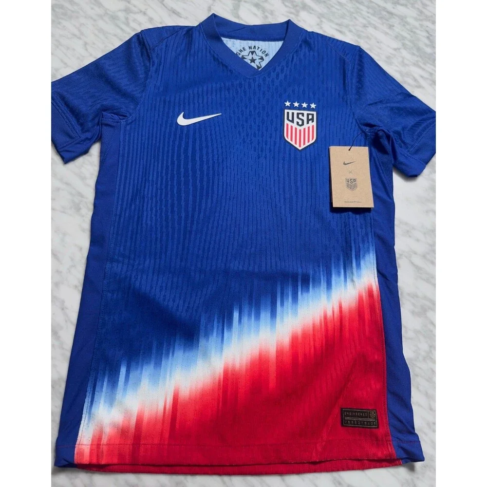 Nike 2024 USWNT 4-Star USA Adv Knit Away Soccer Jersey FJ1526-418 Kids Medium
